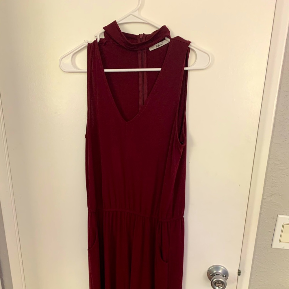 Maroon slouchy fit jumpsuit